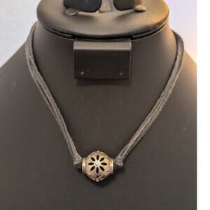 Brighton "Trade Winds" Multi Strand Brown Cord 15"-16.5" Necklace